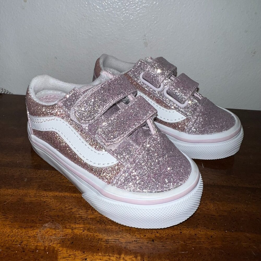NWOT Toddler Girl Pink Sparkly Vans Old Skool V